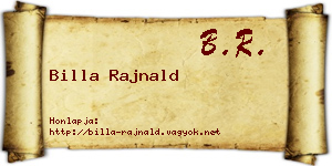 Billa Rajnald névjegykártya